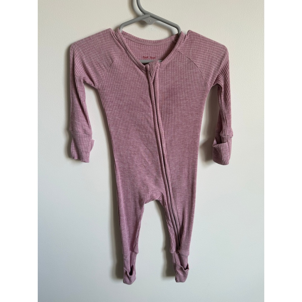Little Sleepies Pink Ribbed Zippy 0-3 Months